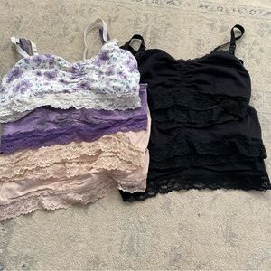 Jessica Simpson Nursing Bralettes Large 7 Pack Nude Black Floral Maternity Lace